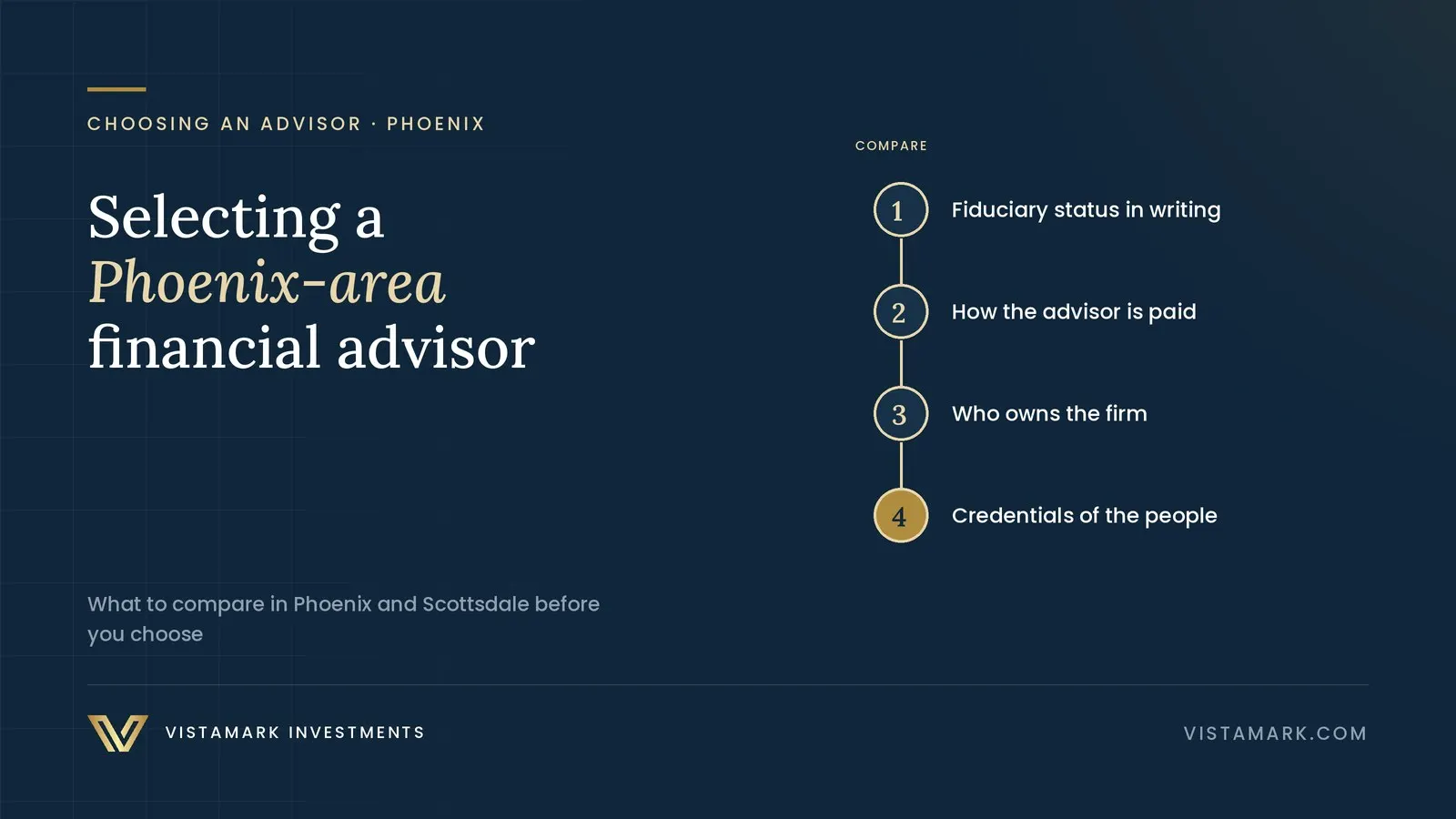 Selecting a Phoenix Area Financial Advisor — Vistamark Investments
