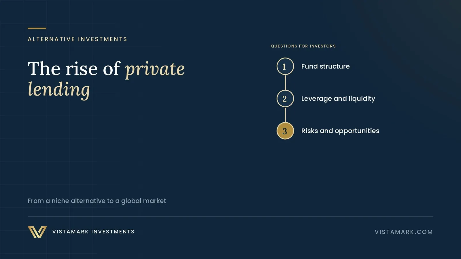 The Rise of Private Lending: Growth, Structures, and Key Investor Considerations in 2025 — Vistamark Investments